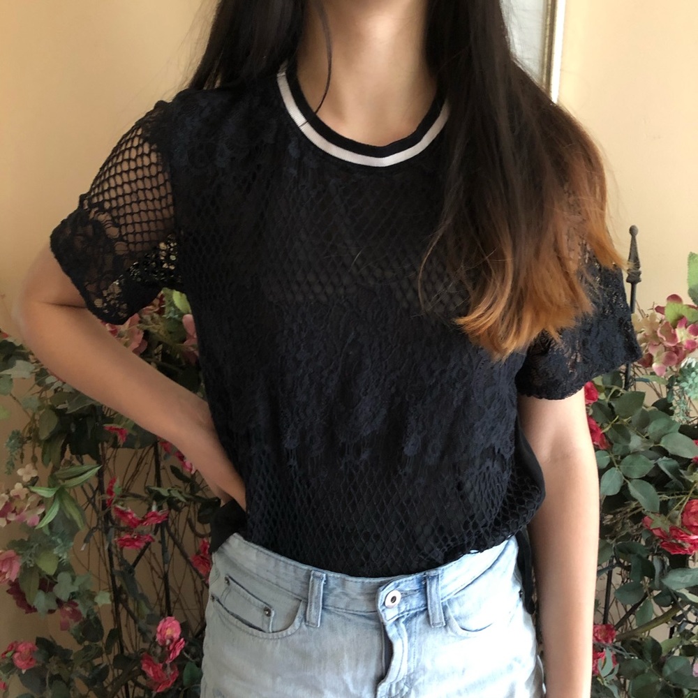 💛Lace sporty tee